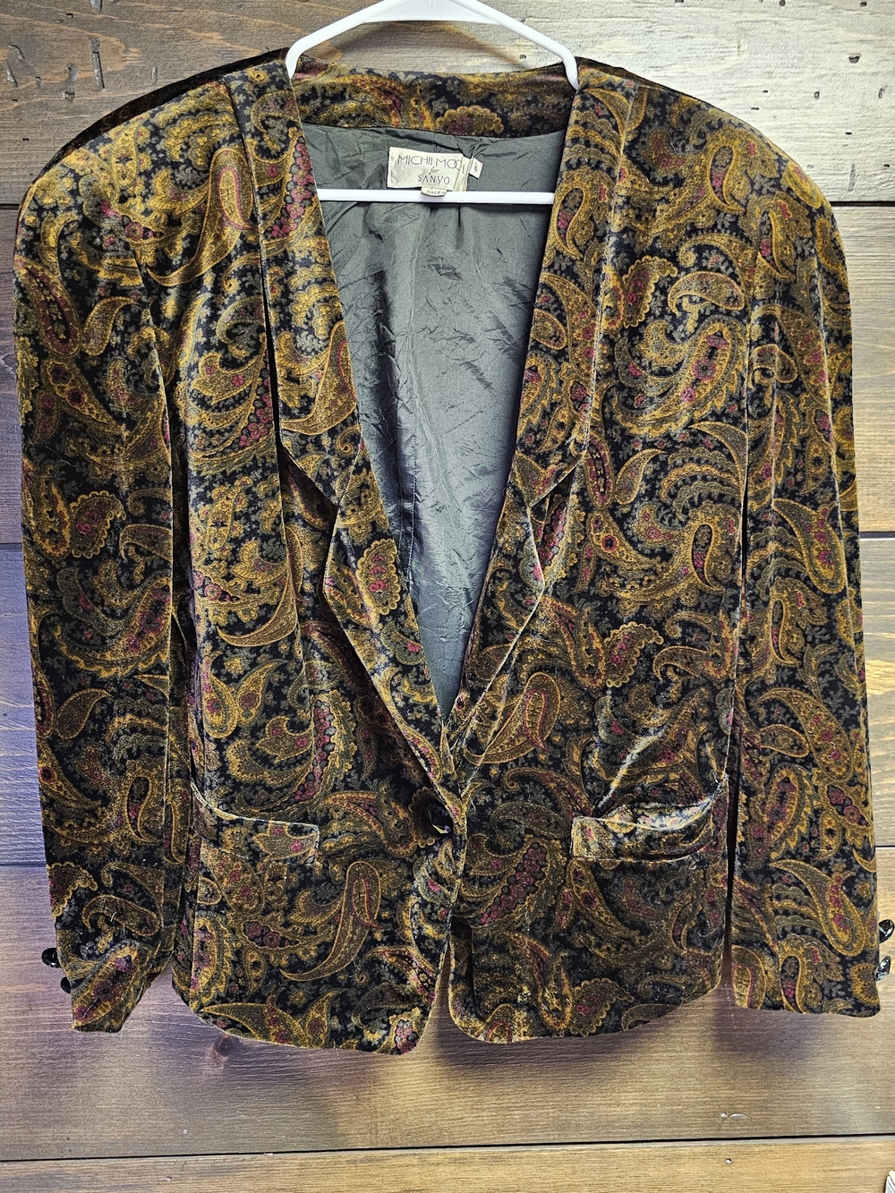 Vintage 80s 90s Michi Moon Paisley Blazer Womens Size Medium Size 6